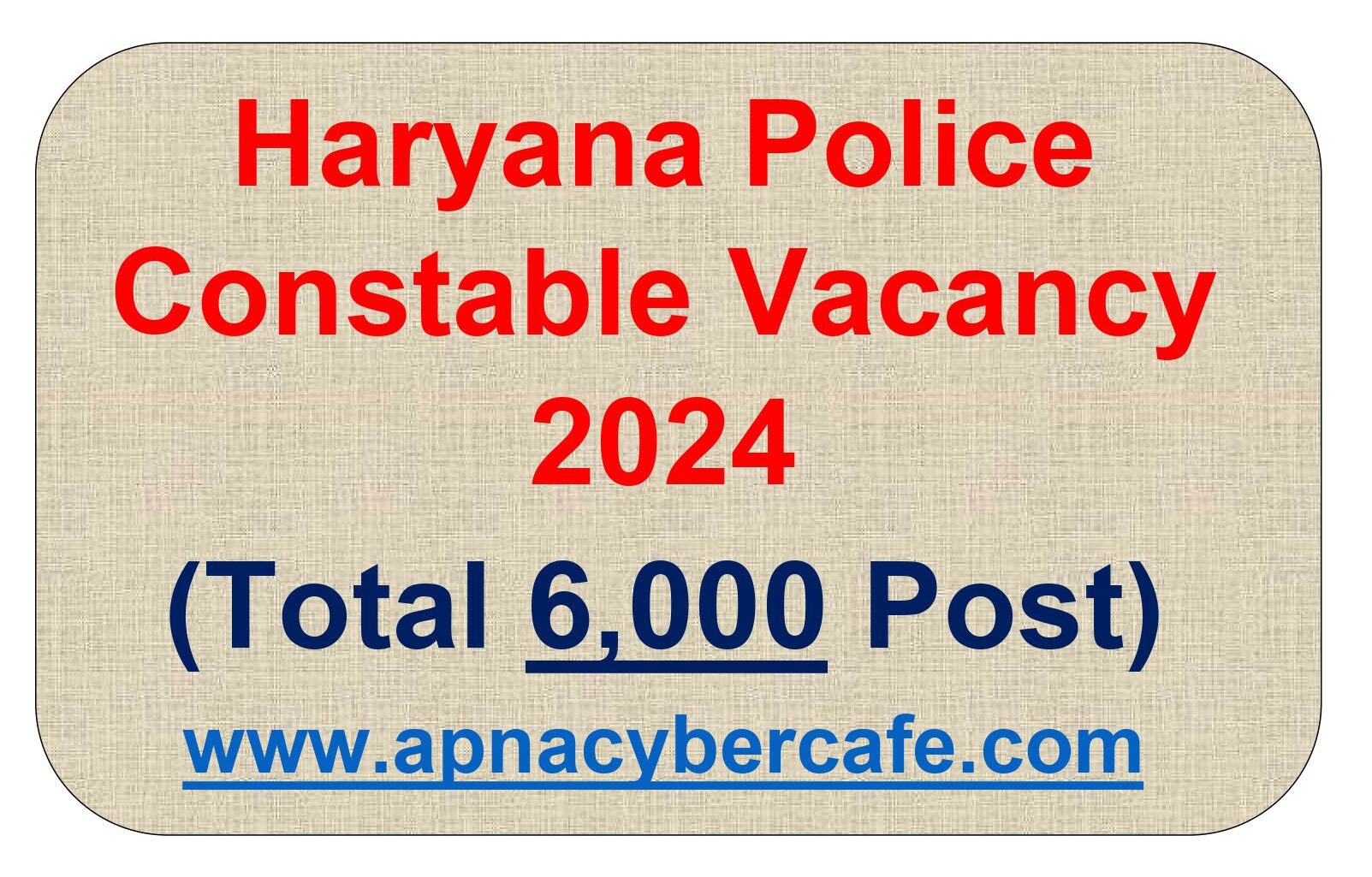 Haryana Police Constable Vacancy 2024