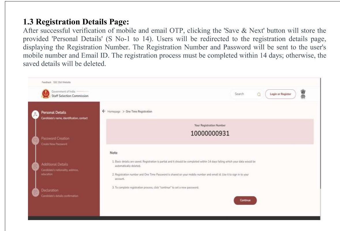 SSC OTR Registration