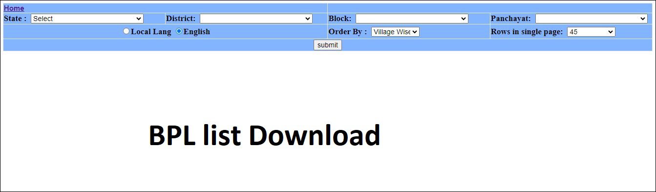 BPL list Bihar