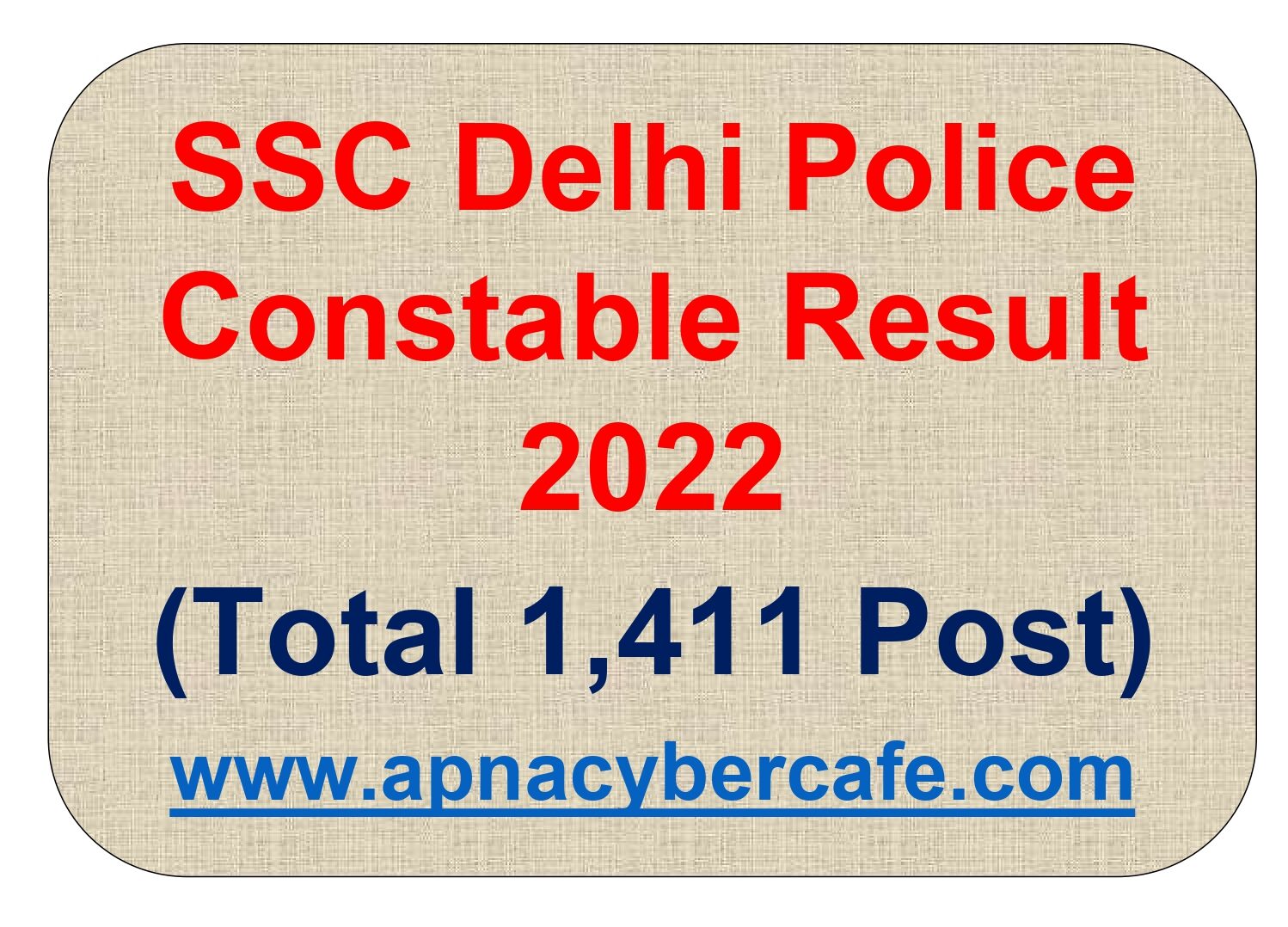 SSC Delhi Police Constable Result 2022