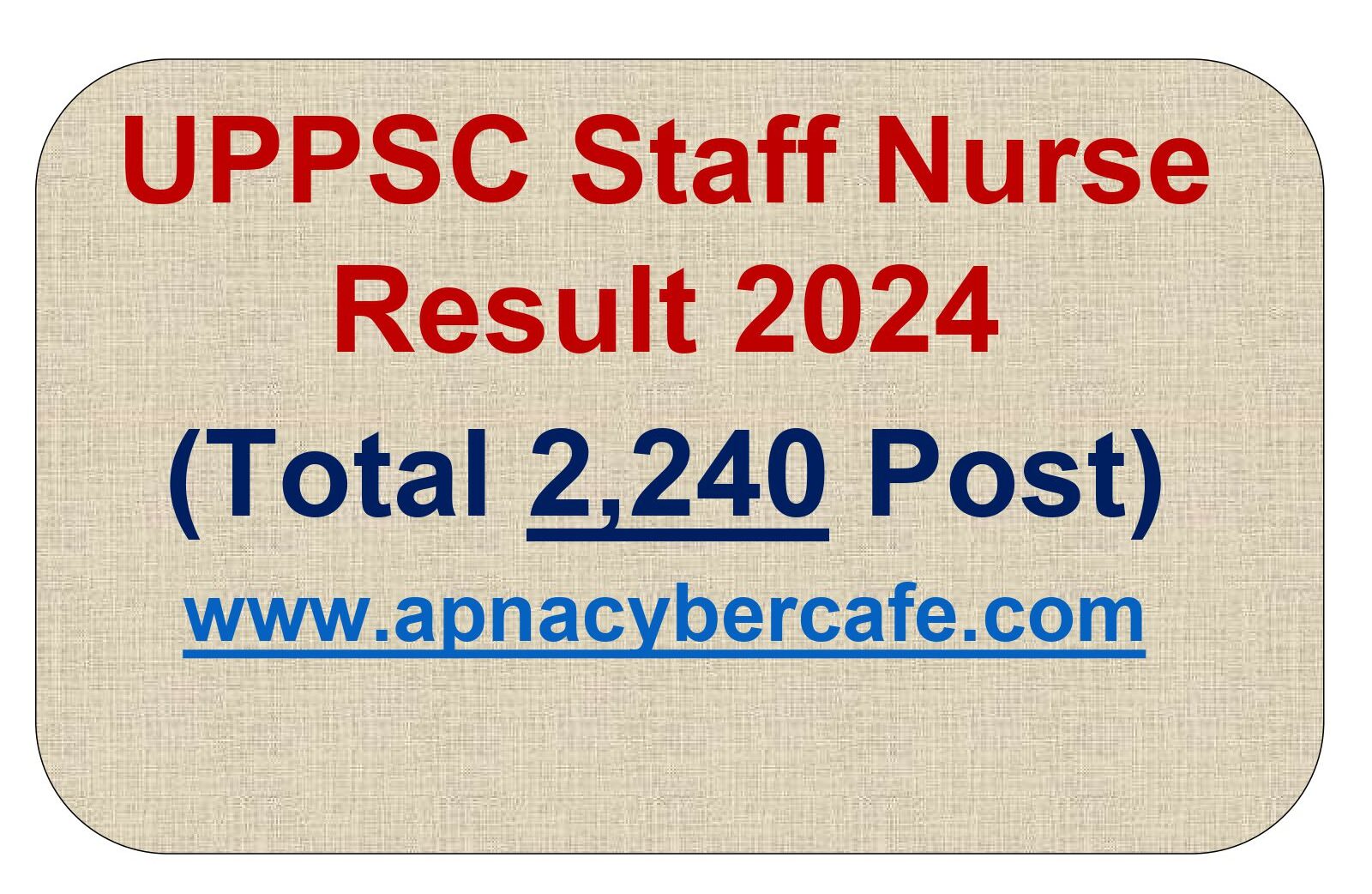 UPPSC Staff Nurse Result 2024