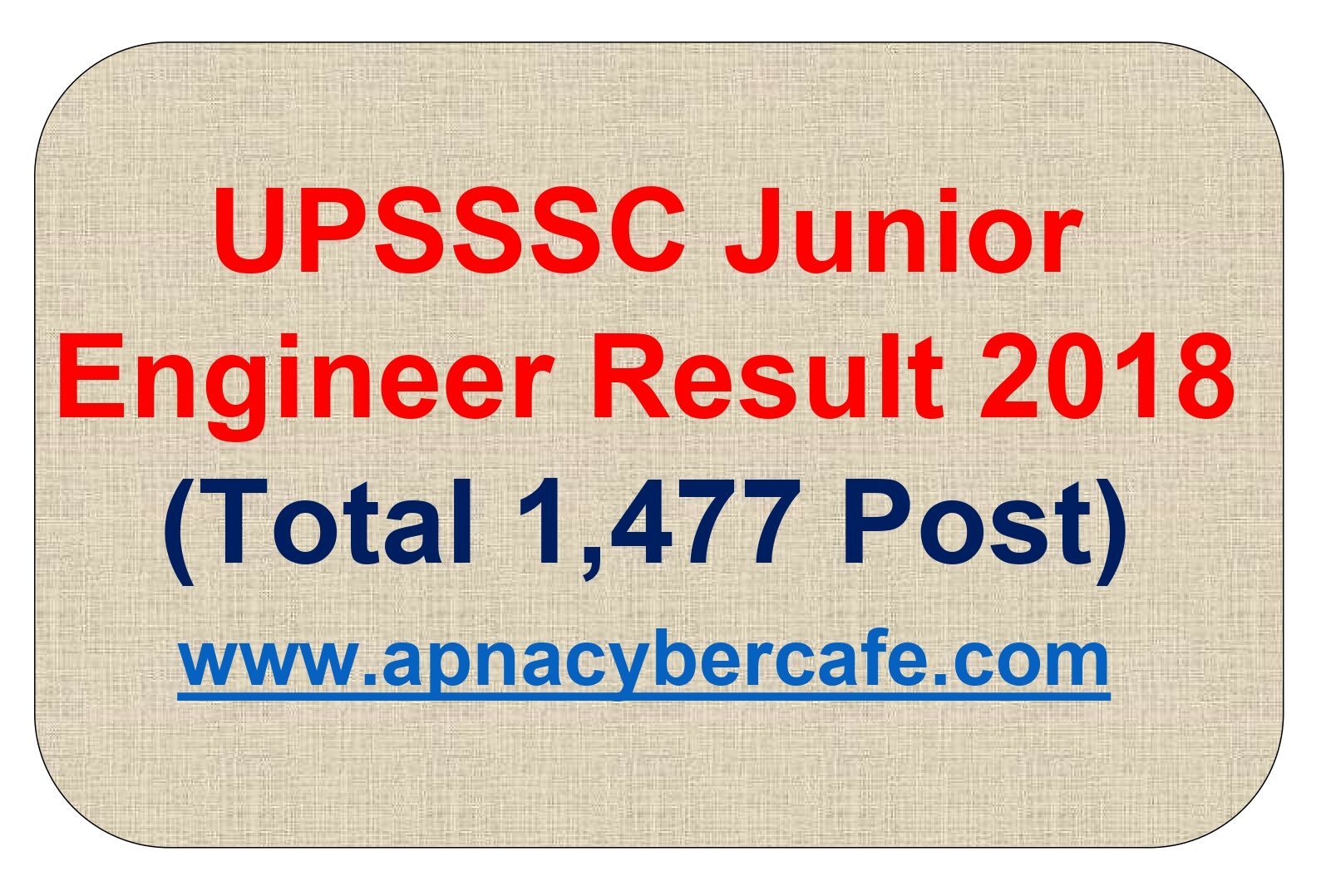 UPSSSC Junior Engineer Result 2018